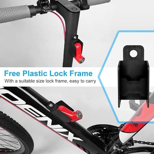Ainiv Bike Lock, Disc Brake 1300mm/12mm Cycling Cable Lock with 2 Keys,Electric Scooter Accessory Anti-Theft for Xiaomi M365/Pro,Bike, Electric Bike, Strollers, Lawnmowers, B Red (F5EU-3251078) — view 6
