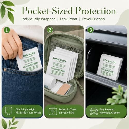 Insect Bite Relief Wipes, Mosquito Repellent & Bite Care Pads for Outdoor Activities, Bug Itch Relief Wet Insect Towelettes for Travel and Daily Use, Easy Application, Portable Sheets, 100 Count — view 4