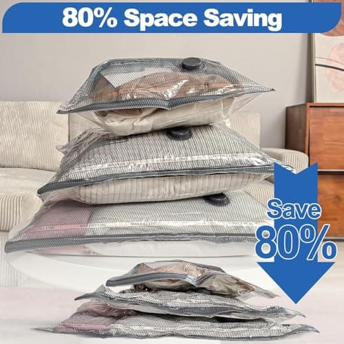Vacbird Vacuum Storage Bags with Electric Pumps for Travel, 12 Pack — view 4