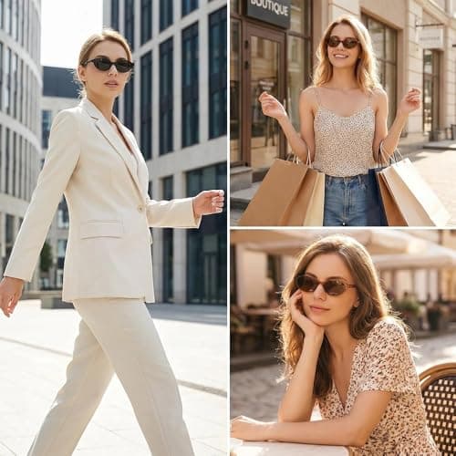 iohsxae Vintage Cat‑Eye Sunglasses for Women, Lightweight UV400 Protection Sunglasses for Beach Festival Travel Outdoor Daily Wear — view 5