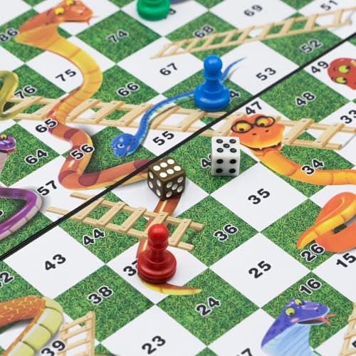 KOKOSUN Snakes and Ladders Board Game Set -32 Centimeters, Magnetic Folding Travel Board Game for Kids — view 4