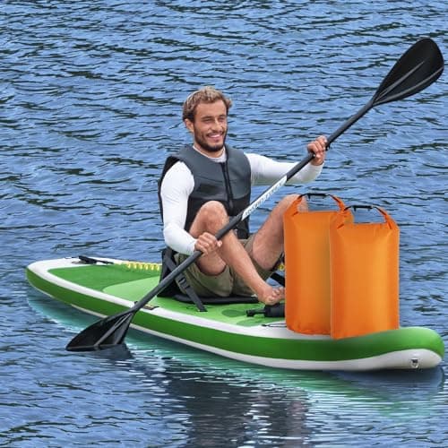 FIBOUND 2 Pieces Lightweight Dry Bags, Waterproof Floating Bag, Waterproof Dry Bags, Compressed Waterproof Bag for Outdoor Hiking (Orange 8L), Orange, Universal Travel Adapter — view 6
