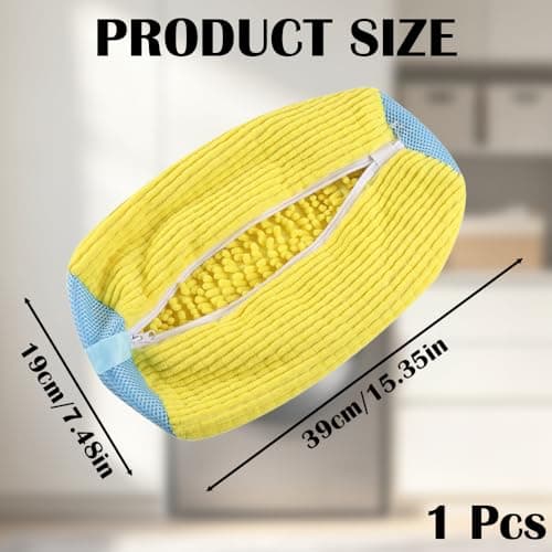 Shoe Washing Machine Bag, Trainer Washing Bag Reusable, Protective Shoe Wash Bag for Washing Machine & Dryer, Microfiber 360° Cleaning Laundry Bag for Trainers（Yellow — view 2