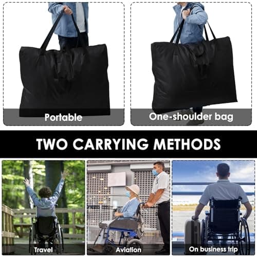 Oxford Cloth Rollator Travel Bag Foldable Wheelchair Storage Bag Dust proof Waterproof Walker Travel Bags With Reinforced Handle for Outdoor Trip(Small) — view 6