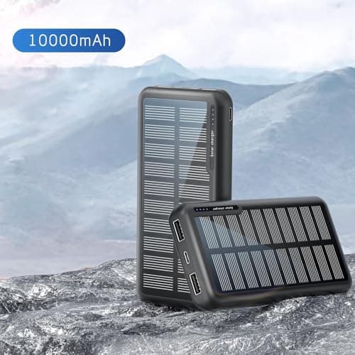 Portable Phone Charger, 10000mAh Solar Bank, Slim Charging Device, Lightweight Battery Pack, Ideal for Backpacking, Hiking, Travel, Outdoor Activities, 5.59x2.72x0.67in — view 6