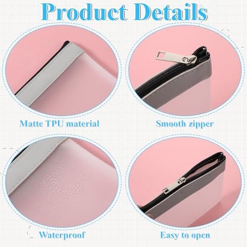 4 Pcs Clear Mini Makeup Bag, 4.9x4.5 Inch Waterproof Zipper Pouch, Small Cosmetic Bag for Women Travel Organizer, Coin Purse, Daily Toiletries Travel Office Supplies — view 3