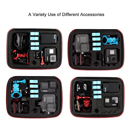 HSU Middle Protective Carrying Case for GoPro Hero 13, 12, 11, 10, 9, 8, 7, 6, 5, 4 Black and Accessories, Compact and Safe Action Camera Travel Storage Solution for Adventurers — view 3