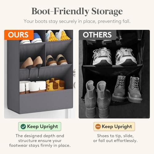 Lifewit 6 Tier Over the Door Shoe Organiser Hanging Rack Holder, Gray — view 4