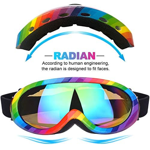 Yizerel Ski Goggles, Pack of 2, Snowboard Goggles for Kids, Boys & Girls, Youth, Men & Women, with UV 401 Protection, Wind Resistance, Anti-Glare Lenses, New Edition — view 2
