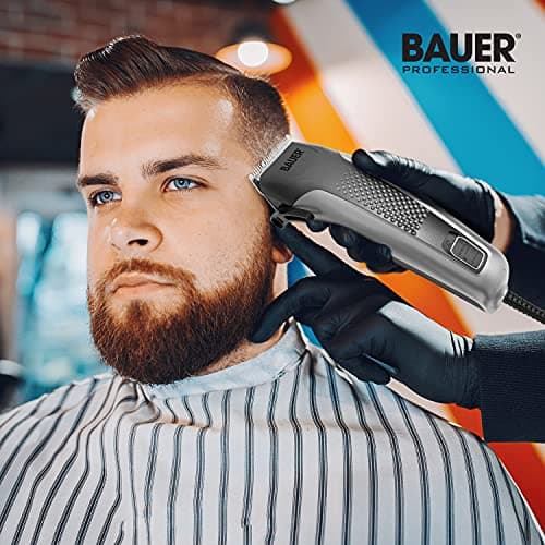 Bauer Professional Hair Clipper and Grooming Kits for Men/High Precision and Adjustable Lengths/Stainless Steel Blades/Accessories Included (Hair Clipper Travel Set) — view 5
