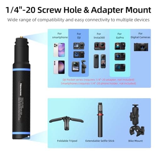 Newmowa 10000mAh Power Bank Handle Grip Tripod for Action Camera & Phone — view 3