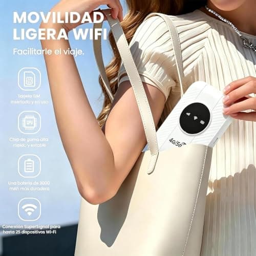 5G Mobile Hotspot Portable WiFi 6 Router, with Nano SIM Slot, Pocket Travel Mobile WiFi Router Broadband Supports 25 Devices, for caravan, Camping Road Trips Business Outdoor — view 6