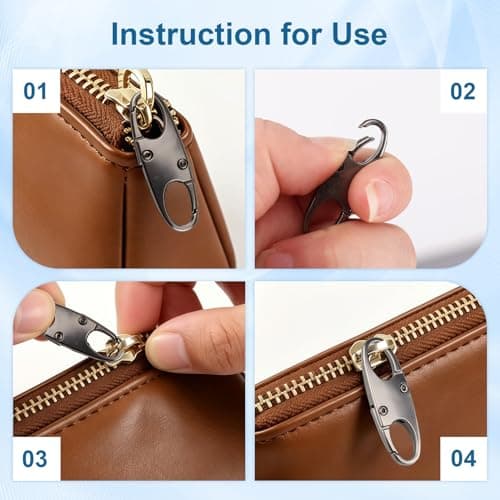 6 Pcs Zipper Lock Clips, Anti Theft Black Small Carabiner Clips for Backpack Locks Double Opening S Clips Zip Lock for Luggage, Suitcases Secure Bag Clips for Outdoor Travelling Camping Locks — view 4