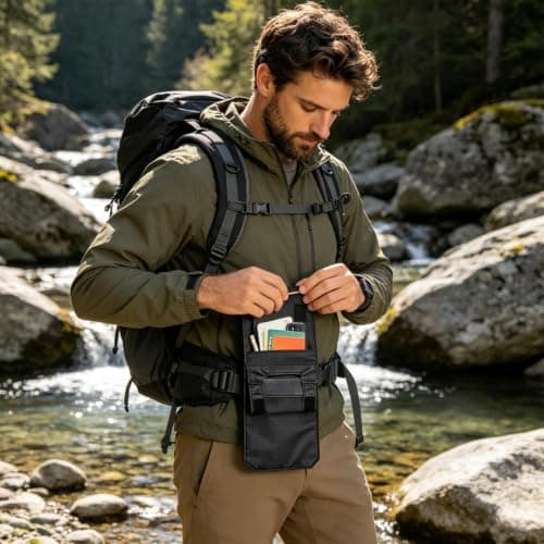 Travel Money Pouch, Concealed Anti Theft Security Bag, Lightweight Waist Pa — view 3
