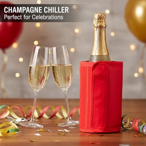Gel Wine Bottle Cooler Sleeve - Freestanding Carrier for Red, White Wine & Champagne - Reusable Chilling Sleeve with Secure Fit — view 6