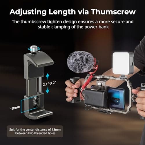SMALLRIG Aluminum Power Bank Holder, Powerbank Mount Clamp for Portable Power Banks with Width Range from 53mm to 81mm - 2790 — view 3
