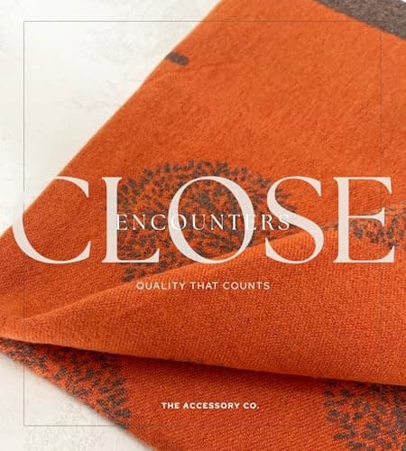 Cashmere Tree Life Blanket - Reversible Pashmina Shawl, Winter Wrap, Warm Scarf, Tree of Life Print Ladies Scarf, Womens Gifts (Orange) — view 5