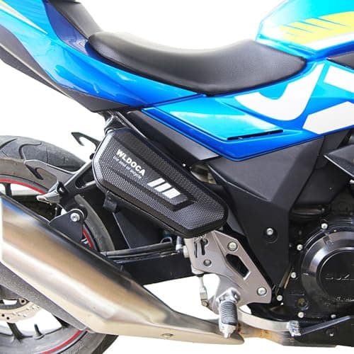 WLDOCA 2-Pack of Waterproof EVA Motorcycle Side Bags - 2L Triangle Tool Bags for Touring and Commuting on Motorbikes with Rack Compatibility,Black,A — view 2