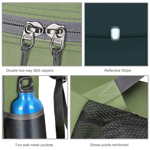Bekahizar Small Rucksack 15L Packable Backpack Hiking Daypack Foldable Day Bag For Men Women Teens Travel Camping City Walking Mountaineering Climbing (Green) — view 3