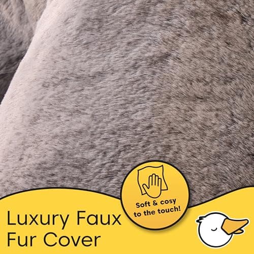 Downland Huggleland V Shaped Pillow - Luxury Faux Fur V Pillow for Pregnancy, Nursing & Reading, Back & Neck Support, Orthopaedic Maternity Pillow - 80x80cm, Steel Grey — view 4