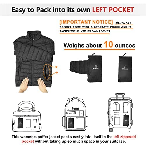 Outdoor Ventures Women's Packable Puffer Jacket Lightweight Quilted Jacket — view 2