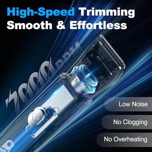 Body Trimmer for Men, 2-in-1 Body Groomer & Nose Hair Trimmer, Waterproof Mens Grooming Kit with Ceramic Blade Heads, Sensitive Combs for Chest, Legs, Armpits & Nose, Wet & Dry Use, Travel Lock — view 5