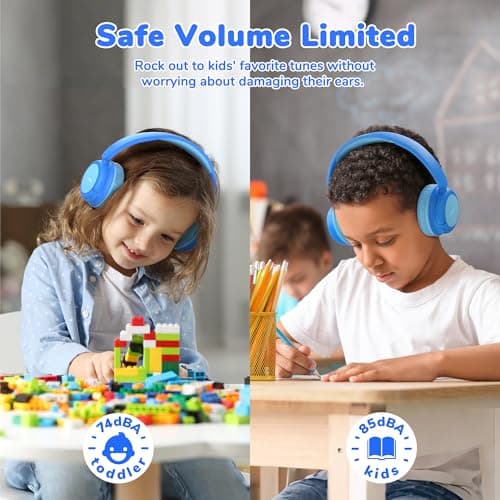 iClever BTH22 Kids Headphones Wireless 60H Play Time for Toddler Travel — view 3