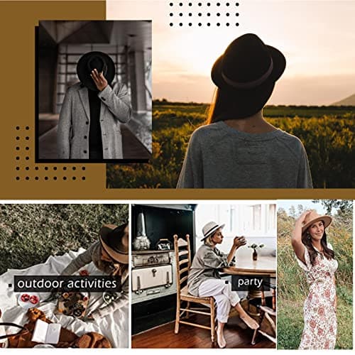JK Home Womens Mens Classic 1920s Gatsby Fedora Hats, Patchwork Two Tone — view 5