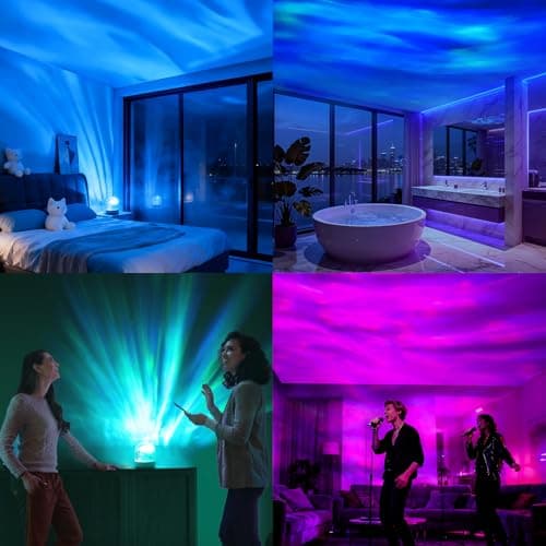 Wixwarmi Galaxy Projector Night Light, 16 Colors Brightness Dimmable Rechargeable Northern Lights Projectors, Sensory Lights with Remote Control, Aurora Light Projector for Bedroom/Party/Game Room — view 6