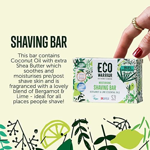 Eco Warrior Shaving Soap Bar for Men & Women, Bergamot & Lime, Vegan, 100g — view 5