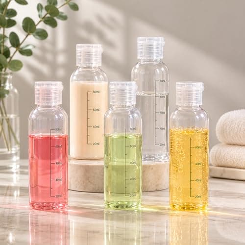 Travel bottles for toiletries 100ml - 5 PCS clear Squeeze bottle 3.4 oz Refillable Storage Bottles TSA Approved Leakproof Plastic Empty Travel Size Bottles Containers for Shampoo,Conditioner,Lotion — view 6
