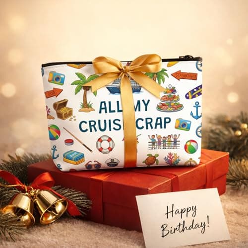 Cruise Makeup Bag, Cruise Cosmetic Bag Organiser with Zipper Toiletry, Cruise Lover Gifts for Women Vacation, Purse Organizer Pouches for Daughter Mum Friend, Sun Cream Bag for Beach Travel — view 6