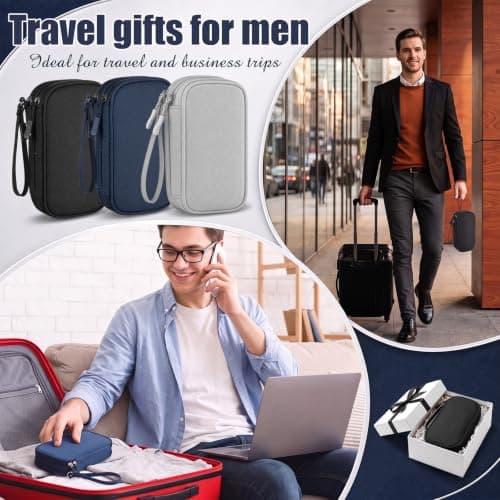 Hsei 6 Pack Electronic Organizer Small Travel Cord Carrying Case Portable Tech Cable Organizer Pouch Waterproof Carrying Case for Cord Charger Earphone USB Card Cables Power — view 3