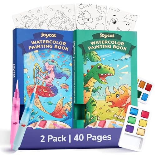 JoyCat 2 Pack Pocket Paint with Water Coloring Books for Kids