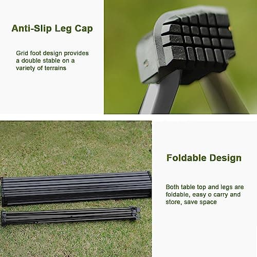 Gainwin Portable Camping Table, Roll Top Aluminum Lightweight (Size M) — view 5