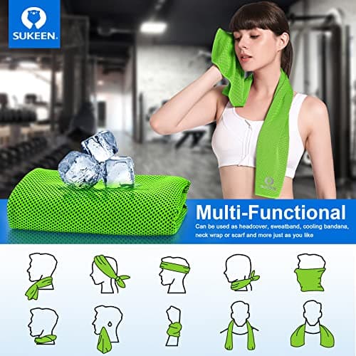 Sukeen [4 Pack Cooling Towel (40"x12"),Ice Towel,Soft Breathable Cool Towel,Microfiber Towel for Yoga,Sport,Running,Gym,Workout,Camping,Fitness,Workout & More Activities — view 6