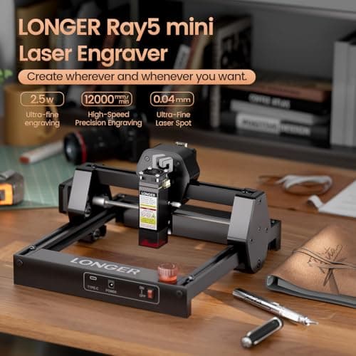 LONGER Ray5 Mini Laser Engraver 2.5W WiFi,130×140mm,Wood,paperboard,Leather — view 2