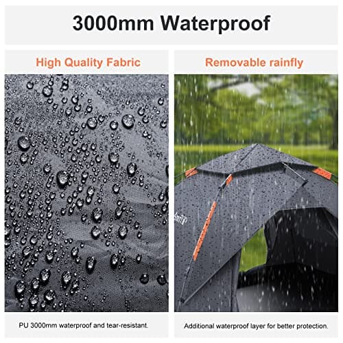 Camping Tent 2-3 Person Tent Pop Up Dome Tent,Tarpaulin Double Layers — view 5
