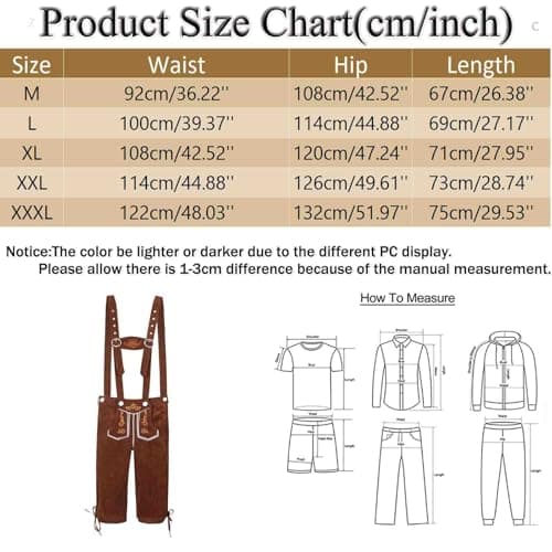 Men's Costume Trousers Short with Braces Oktoberfest Set Bavarian Costume Fashion Beer Festival Outfit with Alpine Hut Hat Cosplay Traditional Fancy Dress Costume Party Marquee Tent Festival Alcohol — view 3