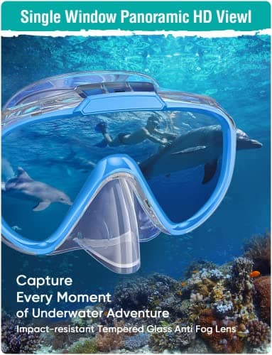 Lealinga Snorkel Set Adult Kid Panoramic View Snorkel Mask with Travel Bag — view 4