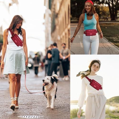 Bumbags Waist Fanny Pack Ladies Fashion Bum Bag with Adjustable Belt for Sport Hiking Girls Women (red) — view 6