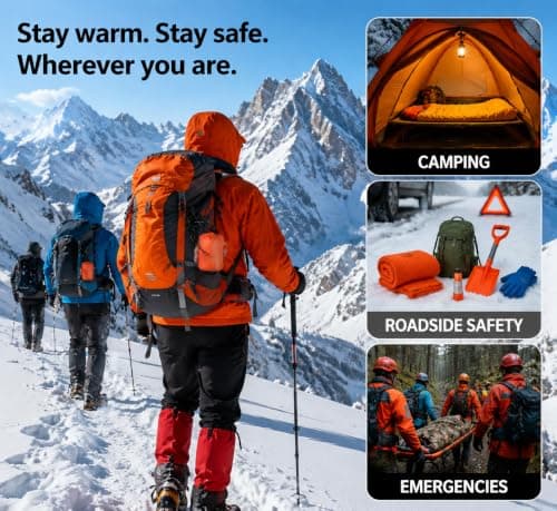 Noamus 6 Pack Emergency Survival Sleeping Bags, Thermal Bivy Sack Blanket, Lightweight Portable Nylon Sack with Whistle, Aluminized PE Survival Gear Supplies for Camping Hiking, Outdoor Adventure — view 4