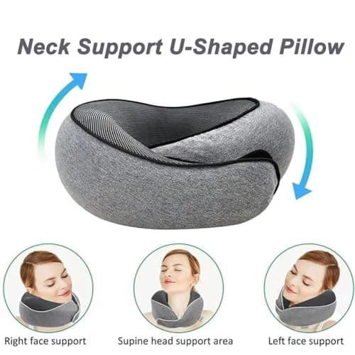 HOPASRISEE Flyhugz Travel Pillow, 2025 New Neck Pillow For Travel, Memory Foam Traveling Neck Pillow, Neck Support U-Shaped Pillow Set For Adult & Kids Sleeping Upright (1PC-A) — view 3