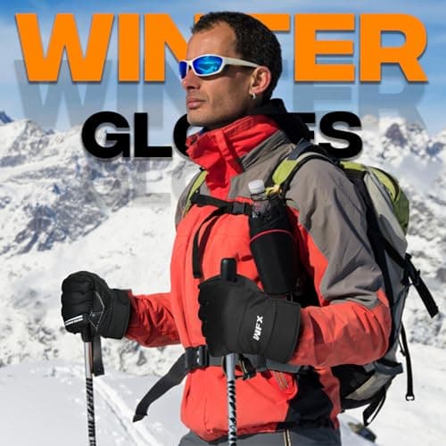 WFX Ski Gloves for Men & Women, Anti-Slip Touchscreen Water Resistant Winter Snow Gloves with Thermal Insulation, Windproof Snowboarding Gloves for Skiing, Hiking, Ice Fishing & Outdoor Sports (Black) — view 5