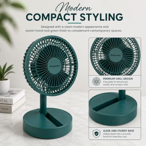 A2Z 6 Inch USB Desk Fan Foldable Mini Adjustable Tilt Angle Cooling Fan — view 2