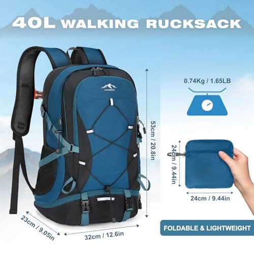 RAINSMORE Hiking Backpack 40L Foldable Lightweight — view 6