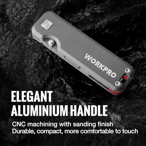 WORKPRO Titanium Folding Utility Knife with 10 SK2M Double-Edged Blades — view 5