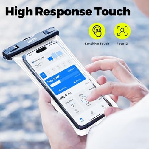 JOTO Waterproof Phone Pouch Cellphone Dry Bag Case for iPhone 17 Air 16 15 14 13 12 Pro Plus Max XR X 8 7 6S SE, Galaxy S23 S22 S22+ S21 up to 7" -Clear — view 6