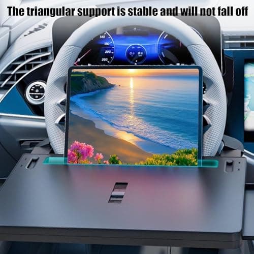 Car Steering Wheel Tray - Extendable Multipurpose Table, Vehicle Steering Wheel Desk Tray, Non Slip Car Food Laptop Holder | Portable Auto Work Eating Trays Road Trip Travel Dining Truck Suv — view 4