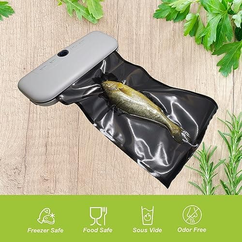 EDYCARX 11" x 19.5' (Total 39 Feet) Vacuum Seal Bags Black and Clear, Vacuum Sealer Bags for Food Storage, Heavy Duty Commercial Grade 5 Mil Vacuum Bags, 2 Rolls — view 2